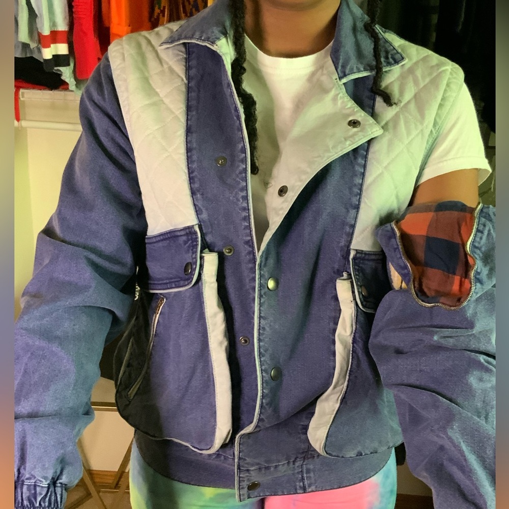 Denim Patchwork Gucci Jacket w/ Banana Embroidery